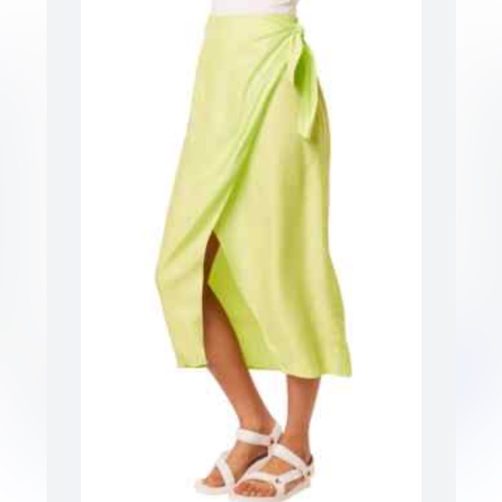 French Connection Green Midi Wrap Skirt